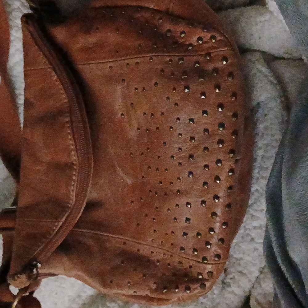 The Sak brown leather studded crossbody